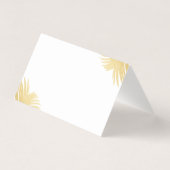 Carte De Visite Chic Gold Tropical Palm Feuille Place Card (Dos)