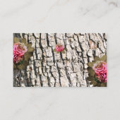 Carte De Visite Chic Grain de bois blanc rose Roses d'arbre nature (Devant)