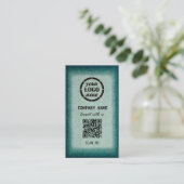 Carte De Visite Chic Green Design professionnel moderne QR Code Bu (Debout devant)