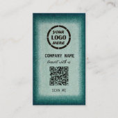 Carte De Visite Chic Green Design professionnel moderne QR Code Bu (Devant)