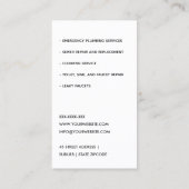 CARTE DE VISITE CHIC GREEN NAVY PLUMBER SERVICE PIPES PLUMBER (Dos)