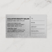 Carte De Visite Chic Gris Argent Parties scintillant Gradient Cert (Dos)