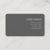 Carte De Visite Chic gris blanc floral minimal (Dos)