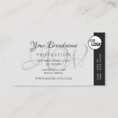 Carte De Visite Chic gris foncé et gris clair rayures colorées ajo (Dos)