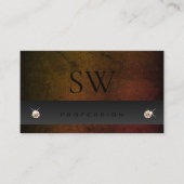 Carte De Visite Chic Gris foncé Orange Gradient Snake avec Monogra (Devant)