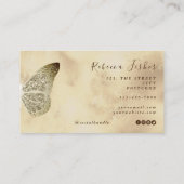 Carte De Visite Chic Grunge Rustic Butterfly Ivory Gold Driving (Dos)