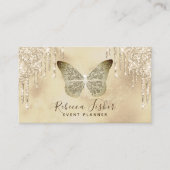 Carte De Visite Chic Grunge Rustic Butterfly Ivory Gold Driving (Devant)
