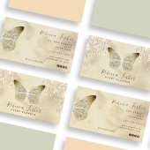 Carte De Visite Chic Grunge Rustic Butterfly Ivory Gold Driving