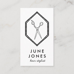 Carte De Visite Chic Hair Styliste Ciseaux Salon Ligne minimaliste