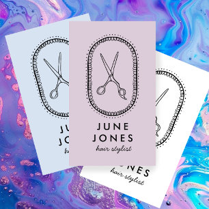 Carte De Visite Chic Hair Styliste Ciseaux Salon Minimal Simple