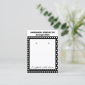 Carte De Visite Chic Handmade Earrings Black White Polka Dots (Debout devant)