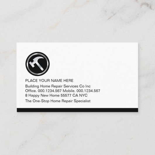 Carte De Visite Chic Handyman Tools Tab (Dos)