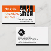 Carte De Visite Chic Handyman Tools Tab (Devant / Derrière)