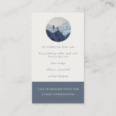 Carte De Visite Chic Ink Blue Navy Aquarelle Pine Woods Mountain (Dos)