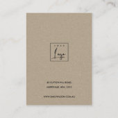 CARTE DE VISITE CHIC KRAFT BLANC TERRAZZO 2 SUPPORT DE BOUCLES D'O (Dos)