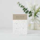 CARTE DE VISITE CHIC KRAFT BLANC TERRAZZO 2 SUPPORT DE BOUCLES D'O (Debout devant)