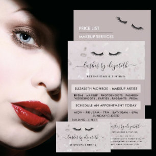 Carte De Visite Chic Lashes Artiste maquillage de beauté moderne