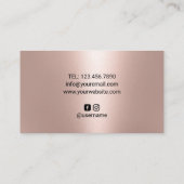 Carte De Visite Chic Lashes Maquillage Artiste Rose Gold Eyelash S (Dos)