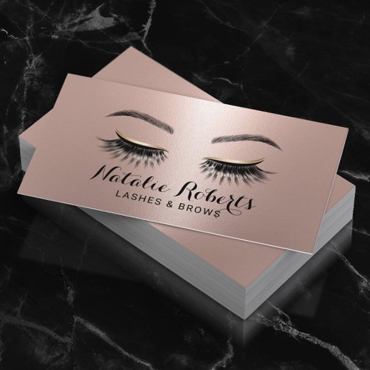 Carte De Visite Chic Lashes Maquillage Artiste Rose Gold Eyelash S