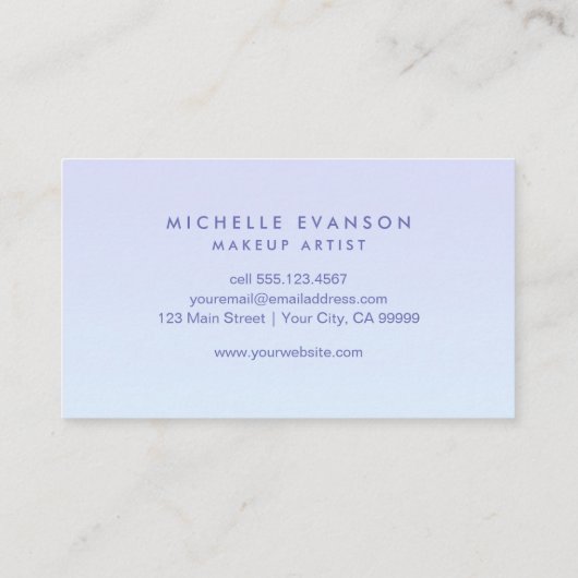 Carte De Visite Chic Lavender Blue Gradient Motif (Dos)
