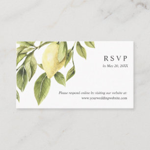 Carte De Visite Chic Lemon feuilles mariage RSVP site en ligne