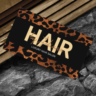 Carte De Visite Chic Leopard Cheetah Parties scintillant Beauté Sa