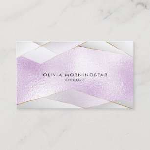 Carte De Visite Chic Lila givré Verre Facettes Or Blanc