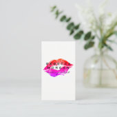 Carte De Visite Chic Lipstick Kiss (Debout devant)