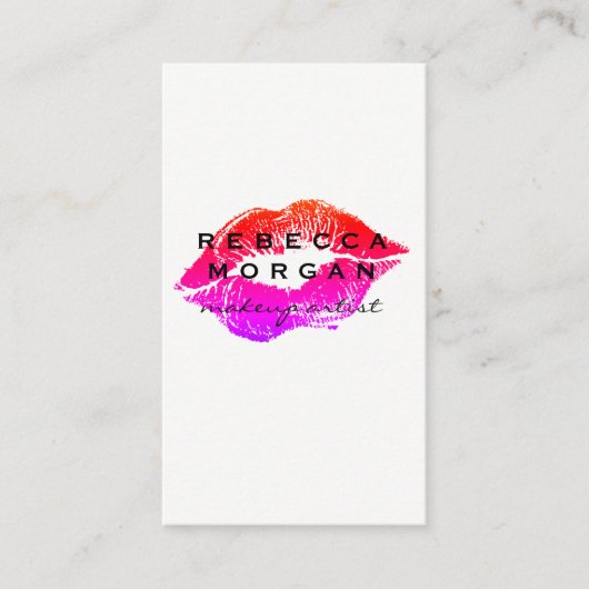 Carte De Visite Chic Lipstick Kiss (Devant)