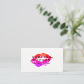 Carte De Visite Chic Lipstick Kiss (Debout devant)
