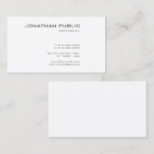 Carte De Visite Chic lisse de conception à la mode moderne (Devant / Derrière)