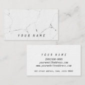 Carte De Visite Chic lisse de marbre frais minimal de B&W (Devant / Derrière)