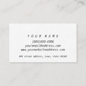 Carte De Visite Chic lisse de marbre frais minimal de B&W (Dos)