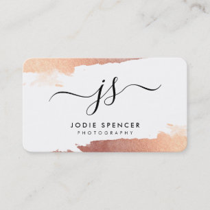 Carte De Visite CHIC LOGO luxe joli rose initial encre or