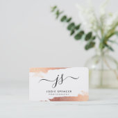 Carte De Visite CHIC LOGO luxe joli rose initial encre or (Debout devant)