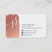 Carte De Visite CHIC LOGO luxe joli rose initial encre or (Dos)