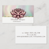 Carte De Visite Chic Lotus coloré (Devant / Derrière)