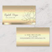 Carte De Visite Chic Lotus Fleur Yoga Instructeur Or (Devant / Derrière)
