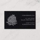 Carte De Visite Chic Lotus Flowers Luxe Soft Gris Ordre Merci (Dos)