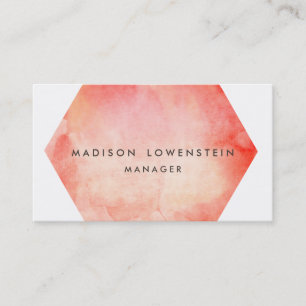 Carte De Visite Chic lumineux d'aquarelle de corail moderne