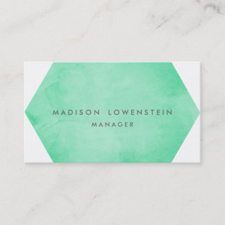 Carte De Visite Chic lumineux d'aquarelle verte en bon état