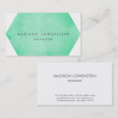 Carte De Visite Chic lumineux d'aquarelle verte en bon état (Devant / Derrière)