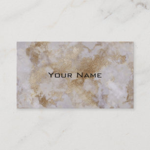 Carte De Visite Chic Luxe Fond Motif Marbre Gris & Or