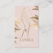 Carte De Visite Chic Luxury Blush Pink Gold Tattoo Studio Artist (Devant)