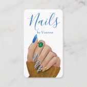 Carte De Visite Chic Manicurist Stylish Nail Technician QR Code (Devant)