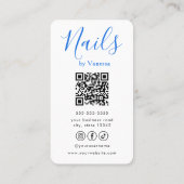 Carte De Visite Chic Manicurist Stylish Nail Technician QR Code (Dos)