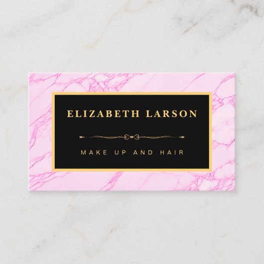 Carte De Visite Chic maquillage Marbre rose clair Artiste Salon de (Devant)