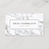 Carte De Visite Chic Marble Makeup Artist (Devant)