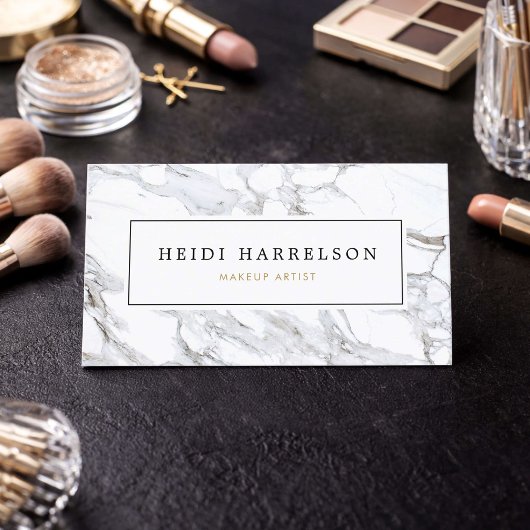 Carte De Visite Chic Marble Makeup Artist