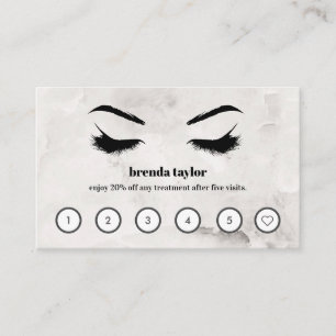 Carte De Visite Chic Marbre Browbar Eyelash Loyauté personnalisée